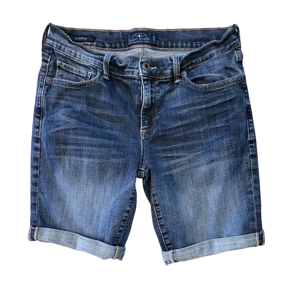 Lucky Brand Womens Size 6/28 The Bermuda Blue Denim Shorts Stretch